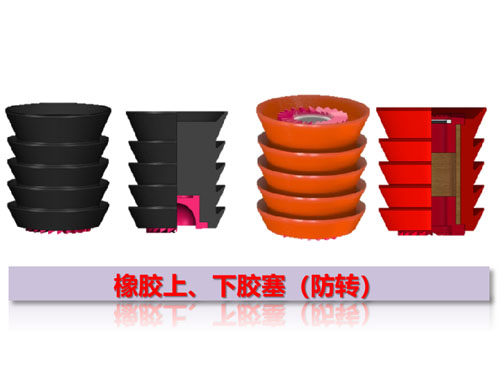 橡膠上、下膠塞（防轉）
